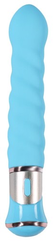 Голубой спиралевидный вибратор - 21 см., цвет голубой - МиФ
