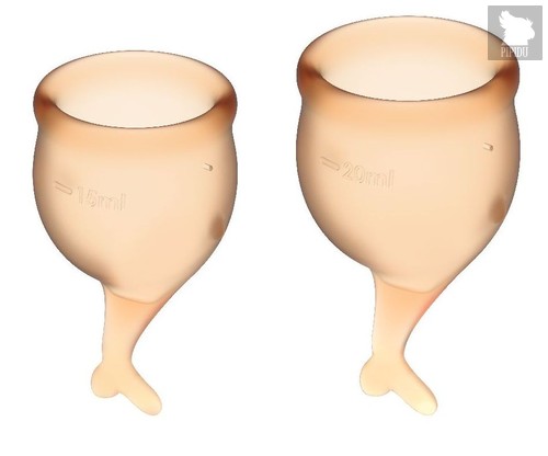 Набор оранжевых менструальных чаш Feel secure Menstrual Cup, цвет оранжевый - Satisfyer