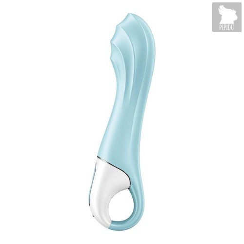 Голубой вибромассажер Air Pump Vibrator 5+ - 21 см., цвет голубой - Satisfyer