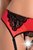Чарующий комплект Lauren с открытым лифом и трусиками, цвет красный/черный, 2XL-3XL - Casmir