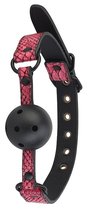 Черно-розовый кляп-шарик с отверстиями BALL GAG, цвет розовый/черный - Dream toys