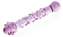 Нежно-фиолетовый стеклянный фаллоимитатор с шишечками - 18 см, цвет фиолетовый - Sexus