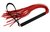 Красная кожаная плеть MIX с черной рукоятью - 47 см., цвет красный/черный - Sitabella