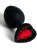 Анальная пробка силиконовая в виде сердечка с красным стразом 47602-MM - 4sexdreaM