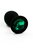 Чёрная силиконовая анальная пробка с изумрудным кристаллом - 7 см, цвет темно-зеленый/черный - Kanikule
