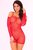 Эротическое платье с длинным рукавом Bad Intentions Fishnet Mini Dress, цвет красный, S-L - Pink lipstick