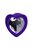Фиолетовая анальная втулка Diamond Heart с прозрачным кристаллом - 7 см., цвет прозрачный - Toyfa