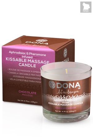 Вкусовая массажная свеча DONA Kissable Massage Candle Chocolate Mousse 135 г - DONA by JO