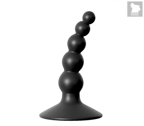 Чёрный фигурный изогнутый анальный стимулятор - 8,5 см., цвет черный - Bioritm