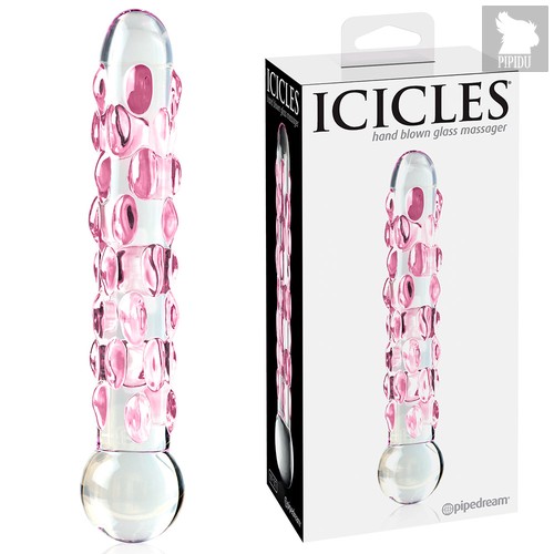 Анальный стимулятор Icicles № 7 из стекла, цвет розовый/прозрачный - Pipedream