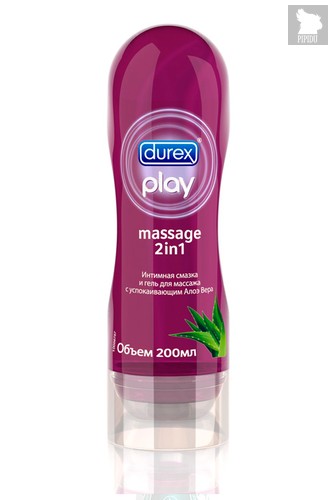 Интимная смазка и гель для массажа DUREX Play Massage 2in1 с алоэ вера - 200 мл - Durex