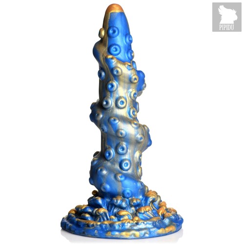 Голубой фантазийный фаллоимитатор Lord Kraken Tentacled Silicone Dildo - 21 см., цвет голубой - XR Brands