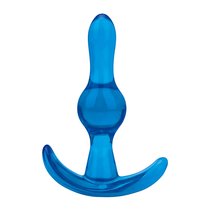 Голубой анальный стимулятор Tear Drop Butt Plug - 8,9 см., цвет голубой - Blue Line