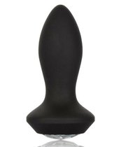 Черная анальная вибропробка с кристаллом Vibrating Petite Crystal Probe - 9,5 см., цвет черный - California Exotic Novelties