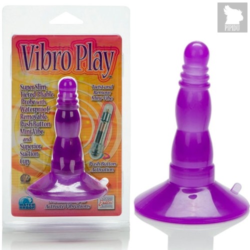 Анальная пробка с вибрацией Vibro Play Probes, цвет фиолетовый - California Exotic Novelties