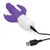 Фиолетовый перезаряжаемый вибратор с 2 дополнительными отростками - 22 см., цвет фиолетовый - Rabbit Essentials