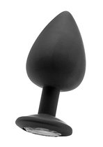 Чёрная анальная пробка Extra Large Diamond Butt Plug - 9,3 см., цвет черный - Shots Media