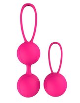 Набор розовых вагинальных шариков PLEASURE BALLS & EGGS DUO BALL SET, цвет розовый - Dream toys
