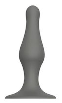 Серый удлиненный анальный стимулятор PLUG WITH SUCTION CUP - 10,3 см., цвет серый - Dream toys