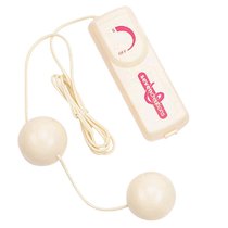 Вагинальные шарики Duo Balls с вибрацией, цвет белый - Seven Creations