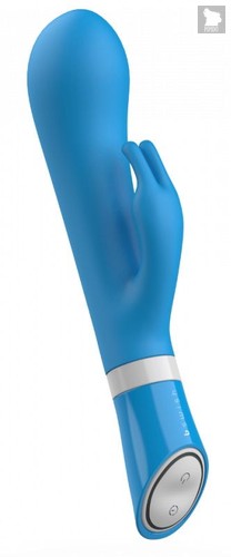 Голубой вибратор-кролик Bwild Deluxe Bunny - 19,3 см., цвет голубой - B Swish