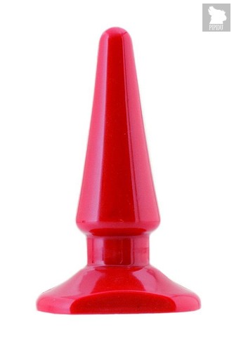 Анальная пробка без вибрации - 10,5 см, цвет красный - Toyfa