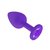 Анальная втулка силиконовая фиолетовая с фиолетовым кристаллом маленькая, цвет фиолетовый - МиФ