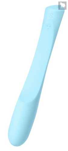 Голубой гибкий водонепроницаемый вибратор Sirens Venus - 22 см., цвет голубой - Sirens