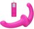 Розовый безремневой вибрострапон с пультом управления Vibrating Silicone Strapless Strapon, цвет розовый - Shots Media
