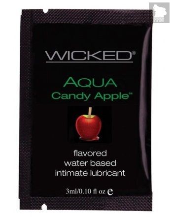 Лубрикант с ароматом сахарного яблока Wicked Aqua Candy Apple - 3 мл. - Wicked