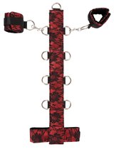 Ошейник с бондажным дополнением Steg & Handfessel-Set, цвет красный/черный - ORION