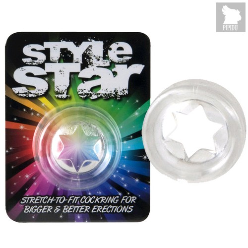 Прозрачное эрекционное кольцо STYLE STAR COCKRING, цвет прозрачный - Seven Creations
