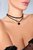 Чокер на шею из узкой и широкой тесьмы, цвет черный, размер OS - Livia Corsetti
