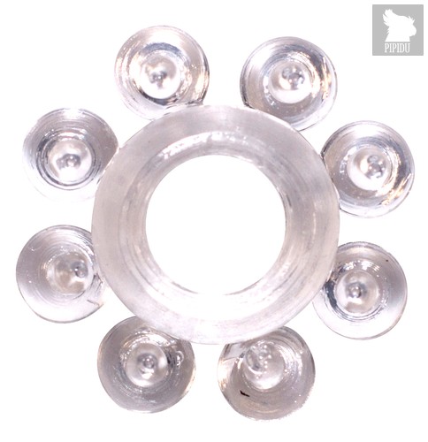 Прозрачное эрекционное кольцо Rings Bubbles, цвет прозрачный - Lola Toys