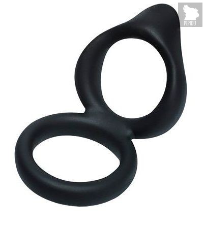 Двойное эрекционное кольцо на пенис Levett Victor, цвет черный - Levett