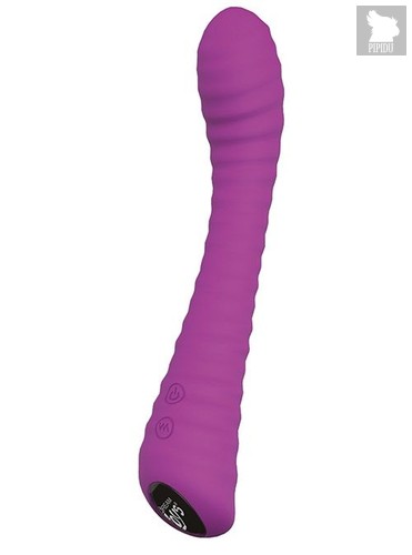 Фиолетовый перезаряжаемый вибратор с ребрышками QUEEN OF HEARTS - 21 см., цвет фиолетовый - Dream toys