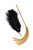 Золотисто-черный флоггер-щекоталка со сменными наконечниками, цвет золотой/черный - Toyfa