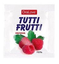 Пробник гель-смазки Tutti-frutti с малиновым вкусом - 4 г - Bioritm
