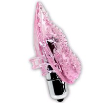 Розовая вибронасадка на пальчик для стимуляции клитора, цвет розовый - Baile