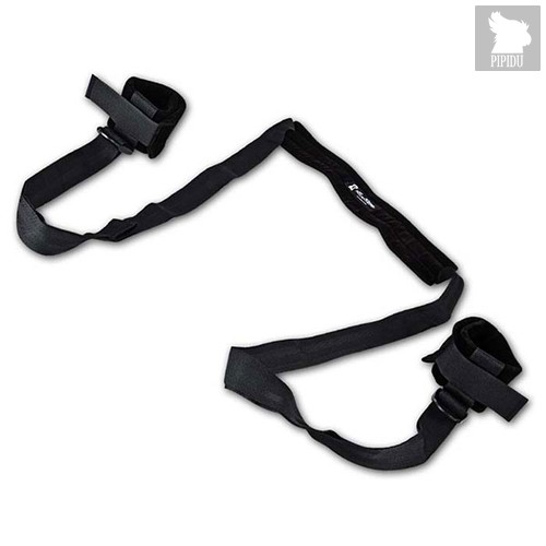 Черная поддержка с подкладкой для комфорта шеи с манжетами на лодыжки, цвет черный - Lux Fetish