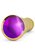 Золотистая фигурная анальная пробка R10 RICH Gold/Purple с фиолетовым кристаллом - 14,5 см - Shots Media