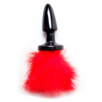 Анальная пробка Silicone Bunny - Red, цвет красный - Luxurious Tail