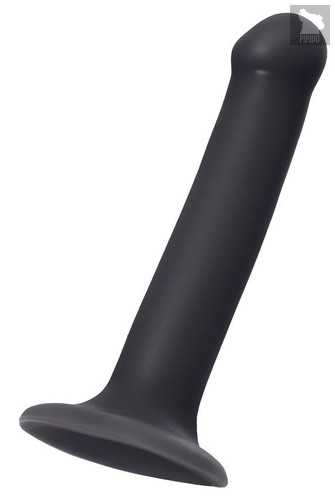 Черный фаллос на присоске Silicone Bendable Dildo M - 18 см., цвет черный - Strap-on-me