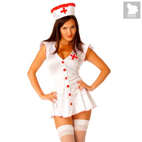 Костюм сексапильной медсестры, цвет белый, S-M - Le Frivole