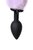 Черная анальная втулка с фиолетово-белым хвостом - размер S, цвет черный - Toyfa