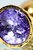 Золотистая коническая анальная пробка с фиолетовым кристаллом - 7 см., цвет фиолетовый - Toyfa