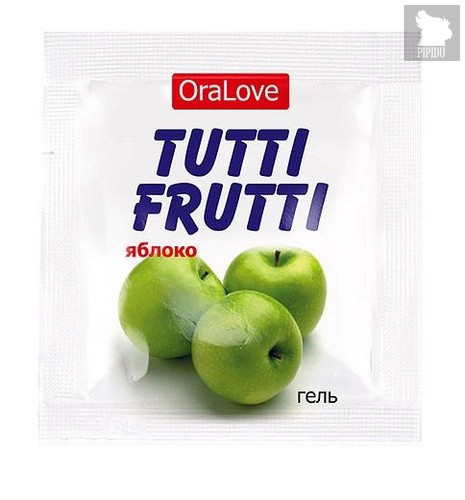 Пробник гель-смазки Tutti-frutti с яблочным вкусом - 4 г - Bioritm