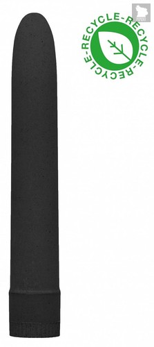 Черный экологичный вибромассажер Natural Pleasure 7" - 17,7 см., цвет черный - Shots Media
