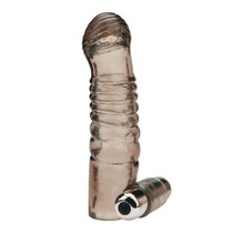 Дымчатая насадка на пенис с вибрацией Vibrating Penis Enhancing Sleeve Extension - 13,3 см., цвет дымчатый - Blue Line