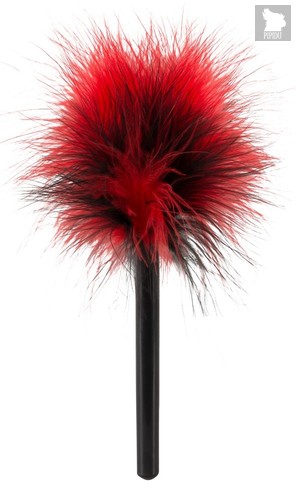 Красно-черная пуховка Mini Feather - 21 см., цвет красный/черный - ORION